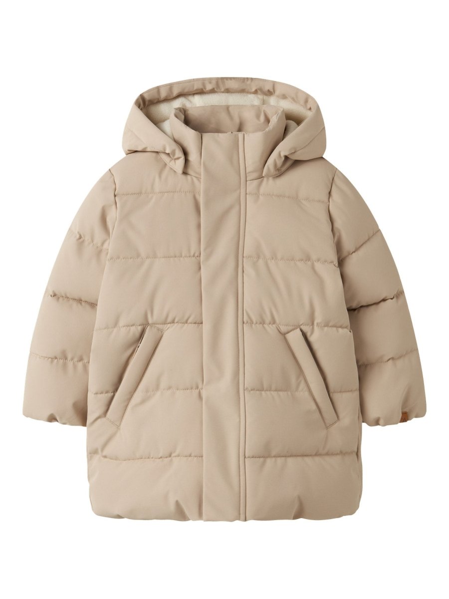 Lil' Atelier Mini LAMEDOW03 PUFFER LONG JACKET - Oxford Tan | Torgunns Barneklær AS