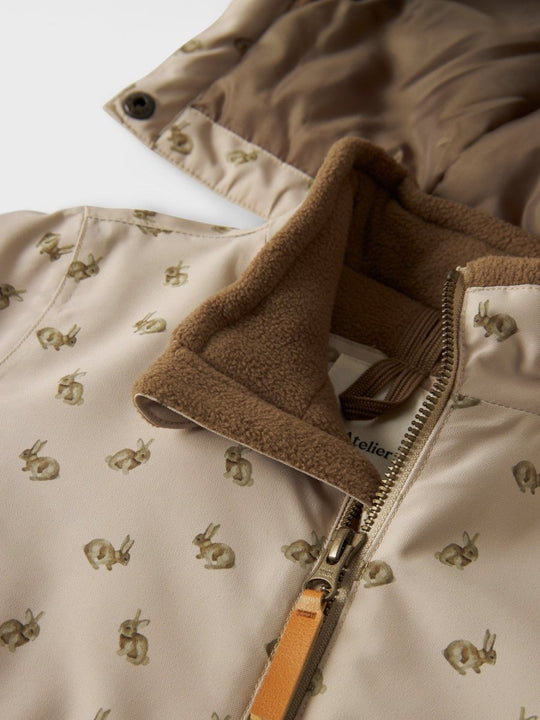 Lil' Atelier Mini LASNOW10 Vinterdress - Oxford Tan | RABBIT | Torgunns Barneklær AS