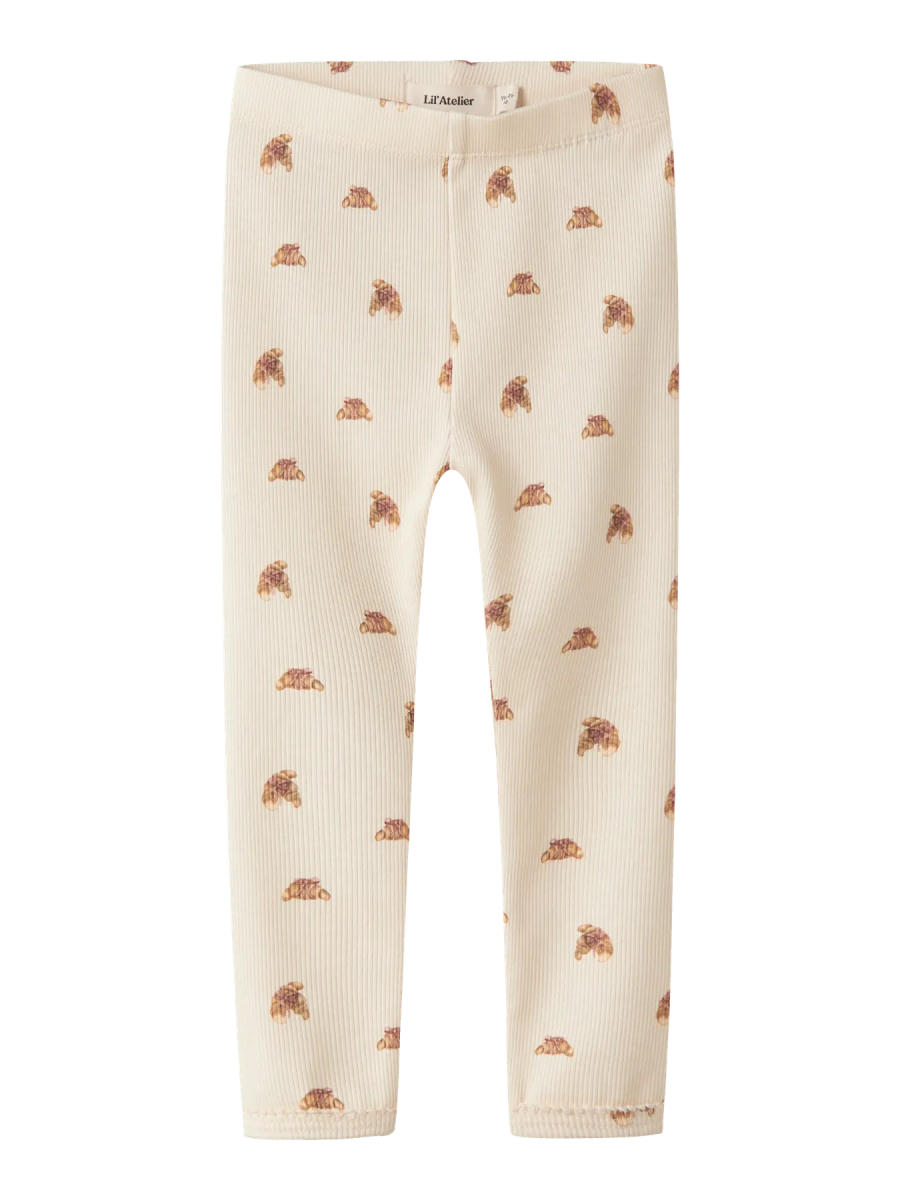 Lil' Atelier Mini LAVO EKI SLIM LEGGING - Turtledove | Croissant | Torgunns Barneklær AS