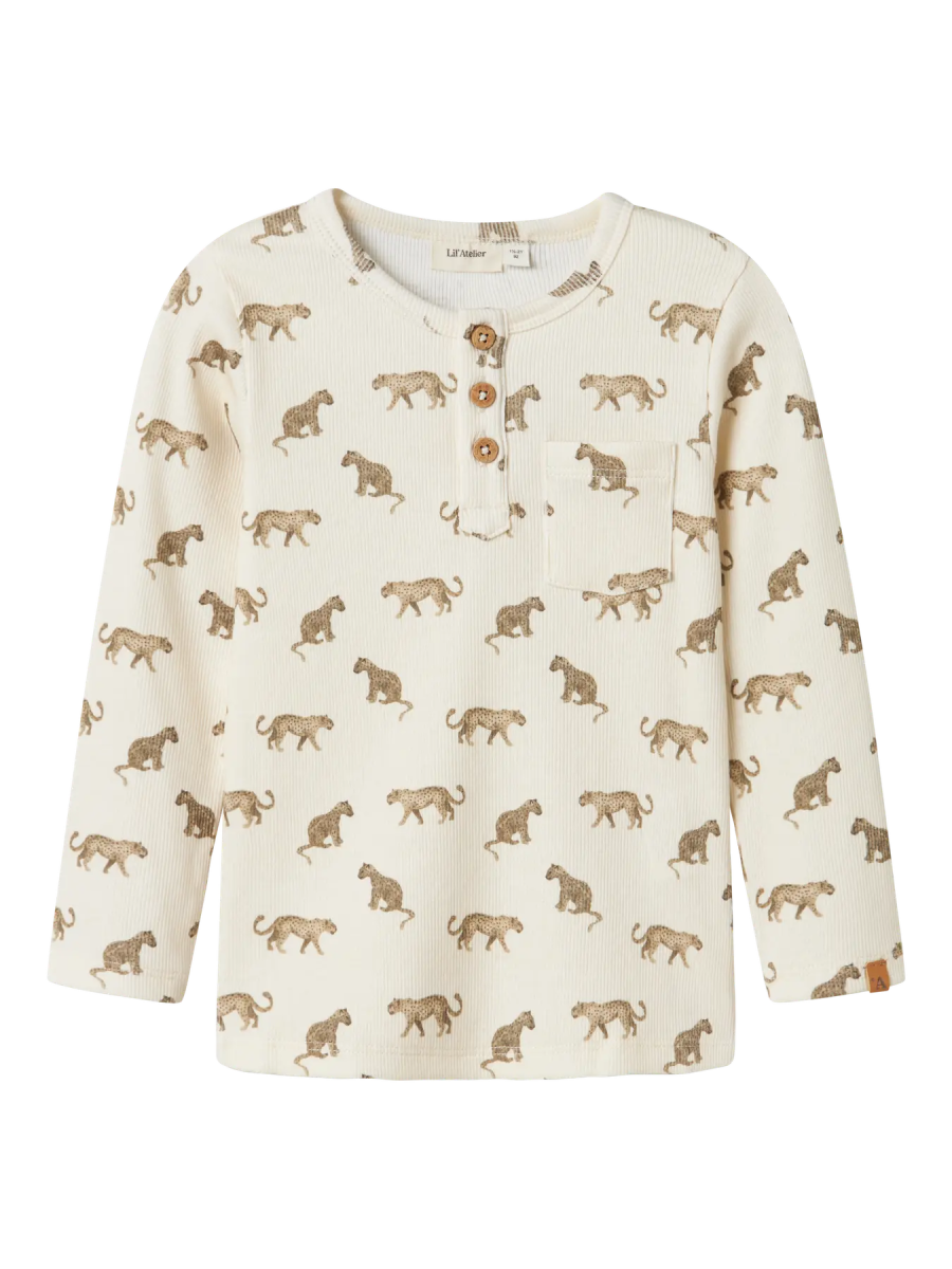 Lil' Atelier Mini LAVO ENO SLIM LS TOP - Turtledove | LEO | Torgunns Barneklær AS