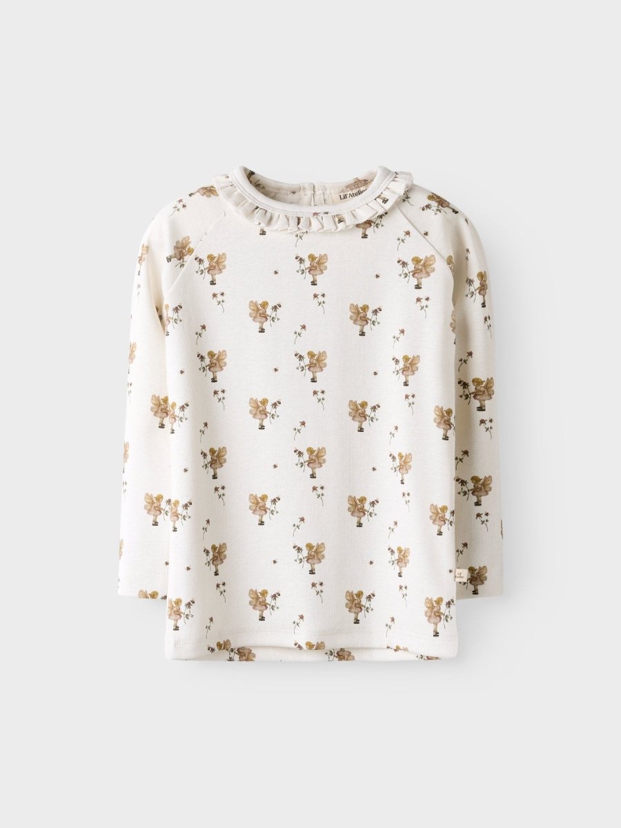 Lil' Atelier Mini LAYO LOA LS SLIM TOP - Coconut Milk | FAIRY | Torgunns Barneklær AS