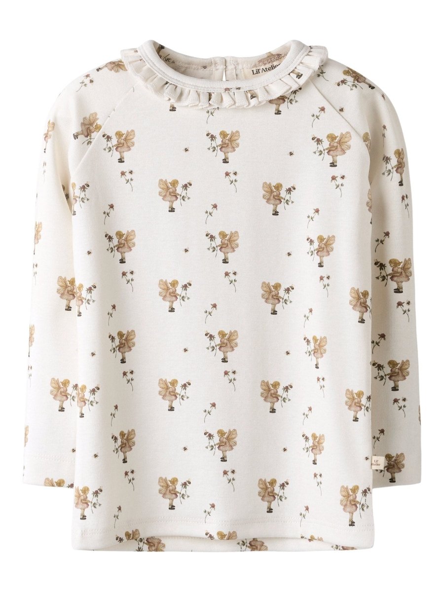 Lil' Atelier Mini LAYO LOA LS SLIM TOP - Coconut Milk | FAIRY | Torgunns Barneklær AS