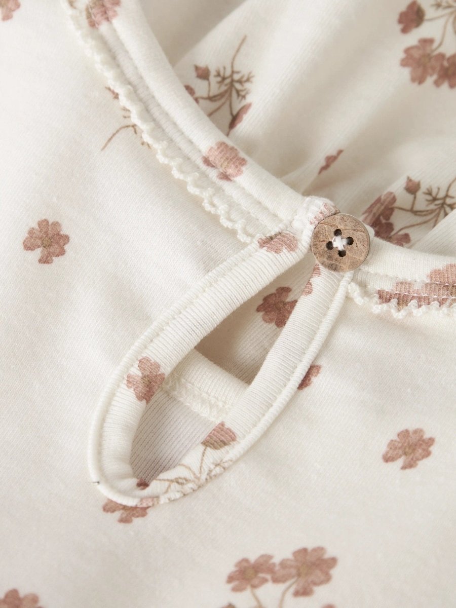 Lil' Atelier Mini LAYO SIF LS DRESS - Coconut Milk | Flower Pink | Torgunns Barneklær AS