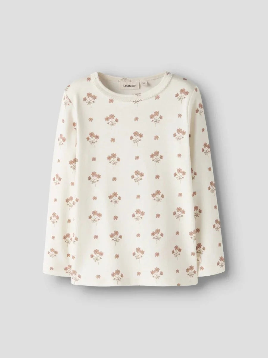 Myk barnebluse med blomstermønster, perfekt for baby og småbarn 0-8 år