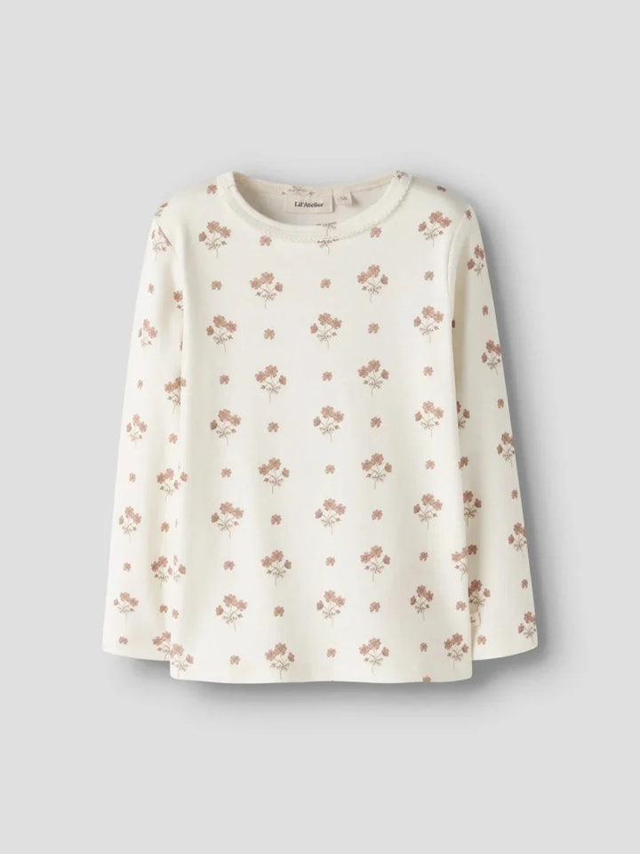 Myk barnebluse med blomstermønster, perfekt for baby og småbarn 0-8 år