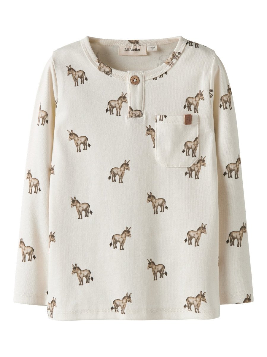 Lil' Atelier Mini LAYO SIO LS SLIM TOP - Coconut Milk | Donky | Torgunns Barneklær AS
