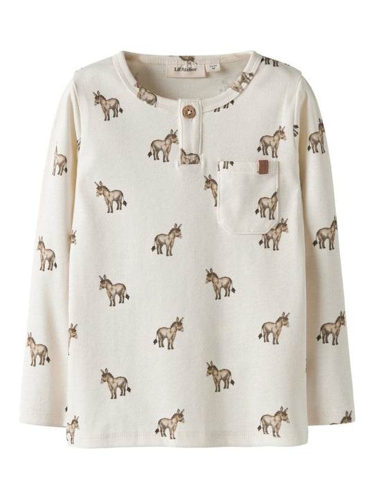 Lil' Atelier Mini LAYO SIO LS SLIM TOP - Coconut Milk | Donky | Torgunns Barneklær AS