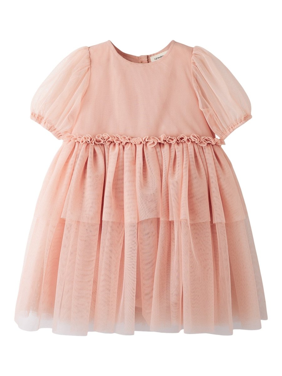 Lil' Atelier Mini LIBERTY SS TULLE DRESS - Misty Rose | Torgunns Barneklær AS