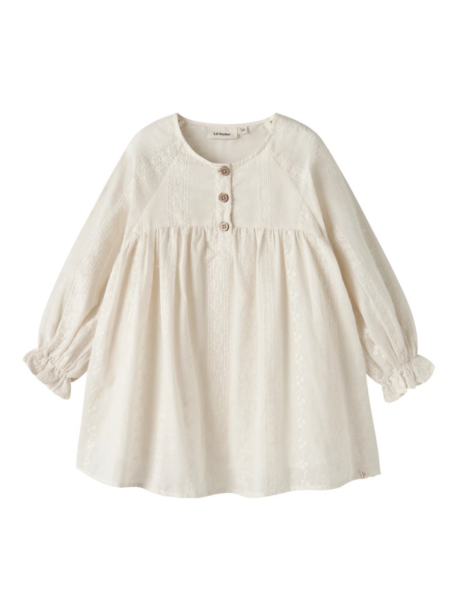 Lil' Atelier Mini LOBA LS LOOSE DRESS - Turtledove | Torgunns Barneklær AS