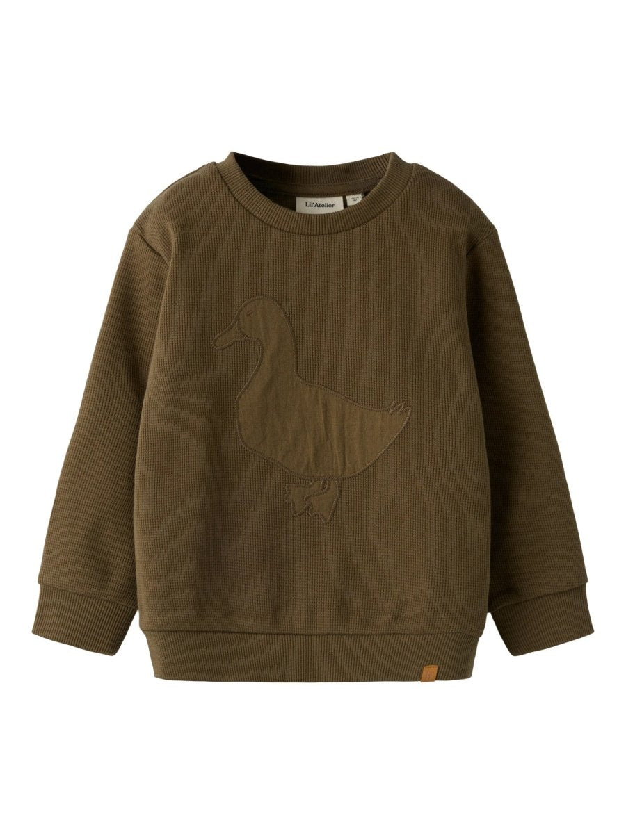 Lil' Atelier Mini NAFFEL LS LOOSE SWEAT - Teak | Torgunns Barneklær AS