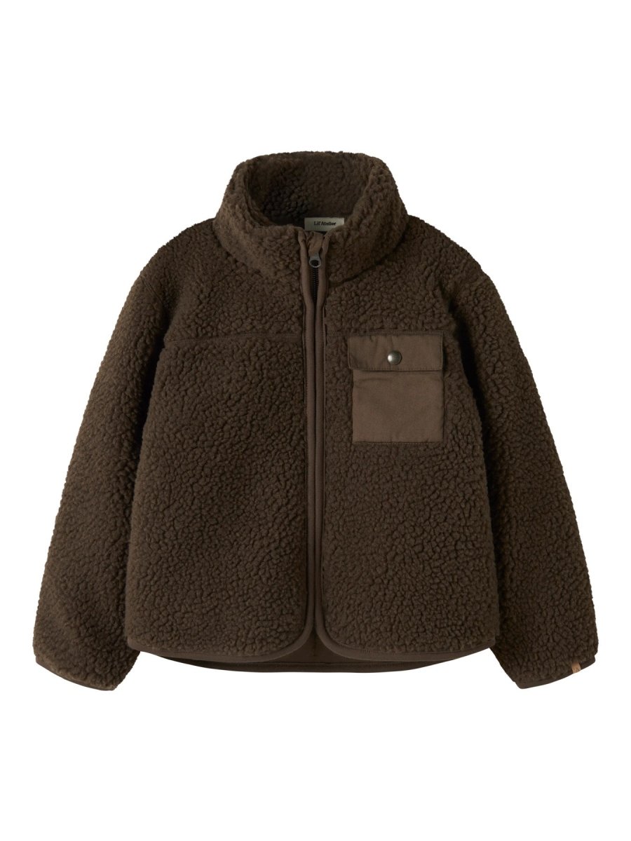 Lil' Atelier Mini NALO NIO Teddyjakke - Dark Earth | Torgunns Barneklær AS