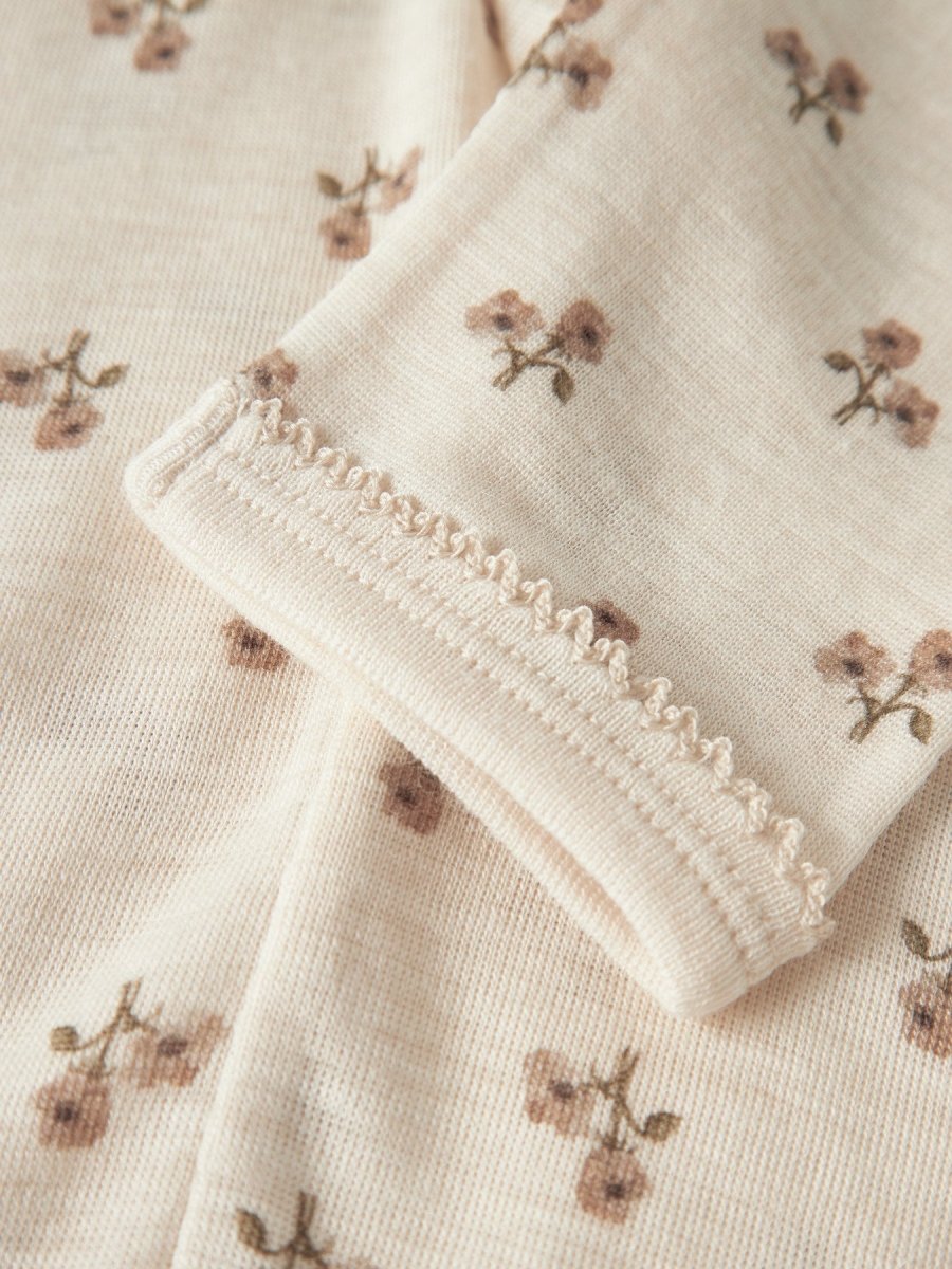 Lil Atelier Mini NALU SLIM Ullleggings - Turtledove | Flower | Torgunns Barneklær AS