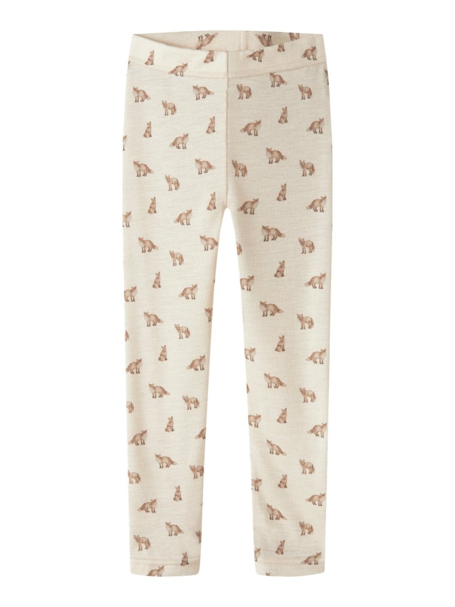 Lil Atelier Mini NALU SLIM Ullleggings - Turtledove | Fox | Torgunns Barneklær AS
