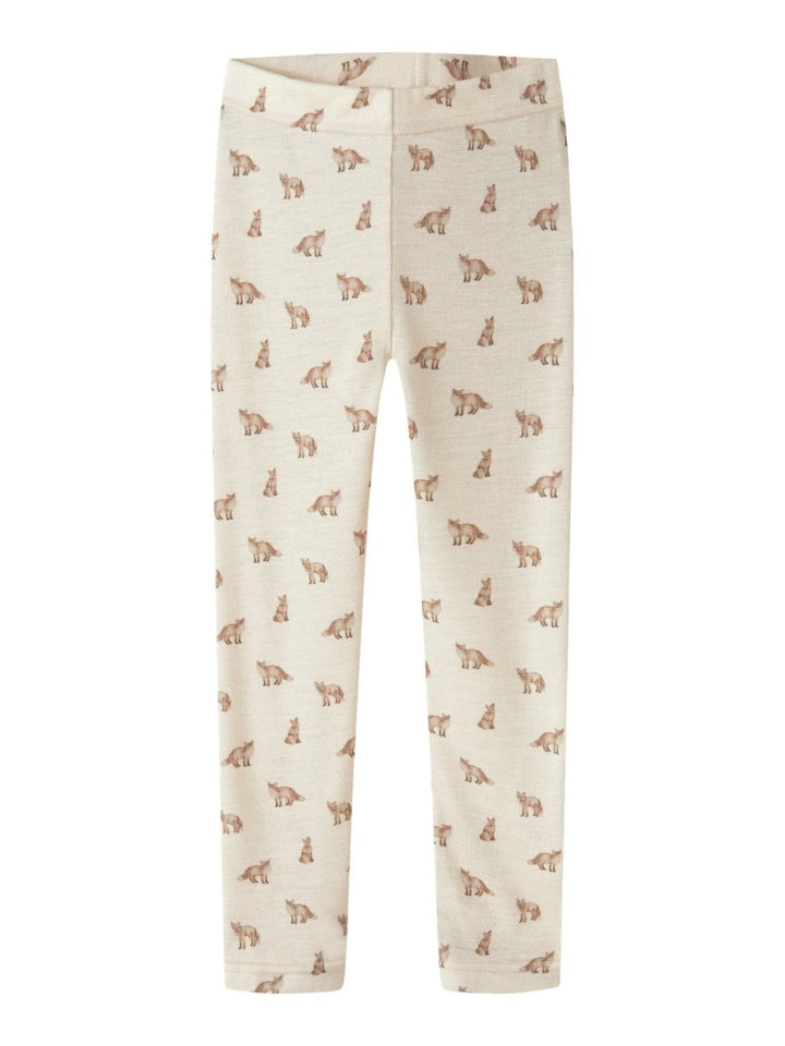 Lil Atelier Mini NALU SLIM Ullleggings - Turtledove | Fox | Torgunns Barneklær AS