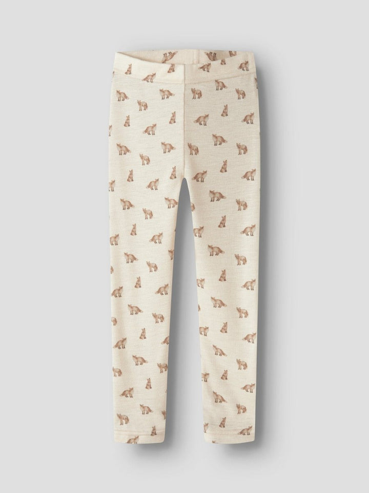 Lil Atelier Mini NALU SLIM Ullleggings - Turtledove | Fox | Torgunns Barneklær AS