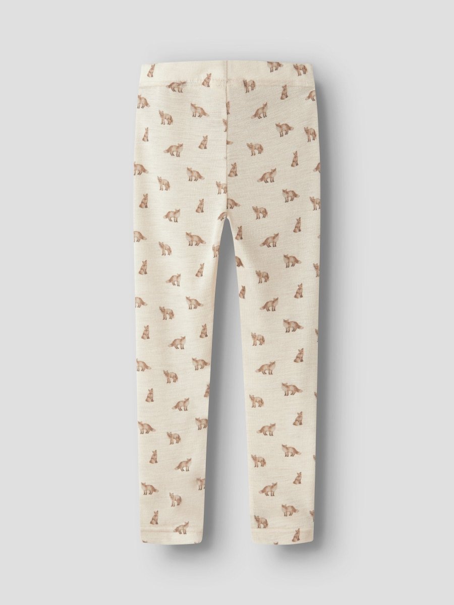 Lil Atelier Mini NALU SLIM Ullleggings - Turtledove | Fox | Torgunns Barneklær AS
