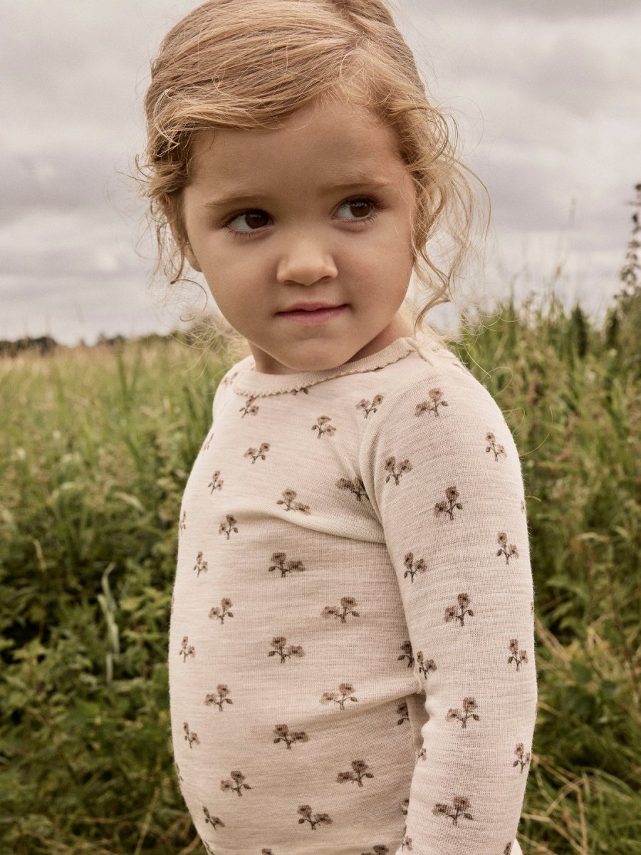 Lil Atelier Mini NALU Ulltrøye - Turtledove | Flower | Torgunns Barneklær AS