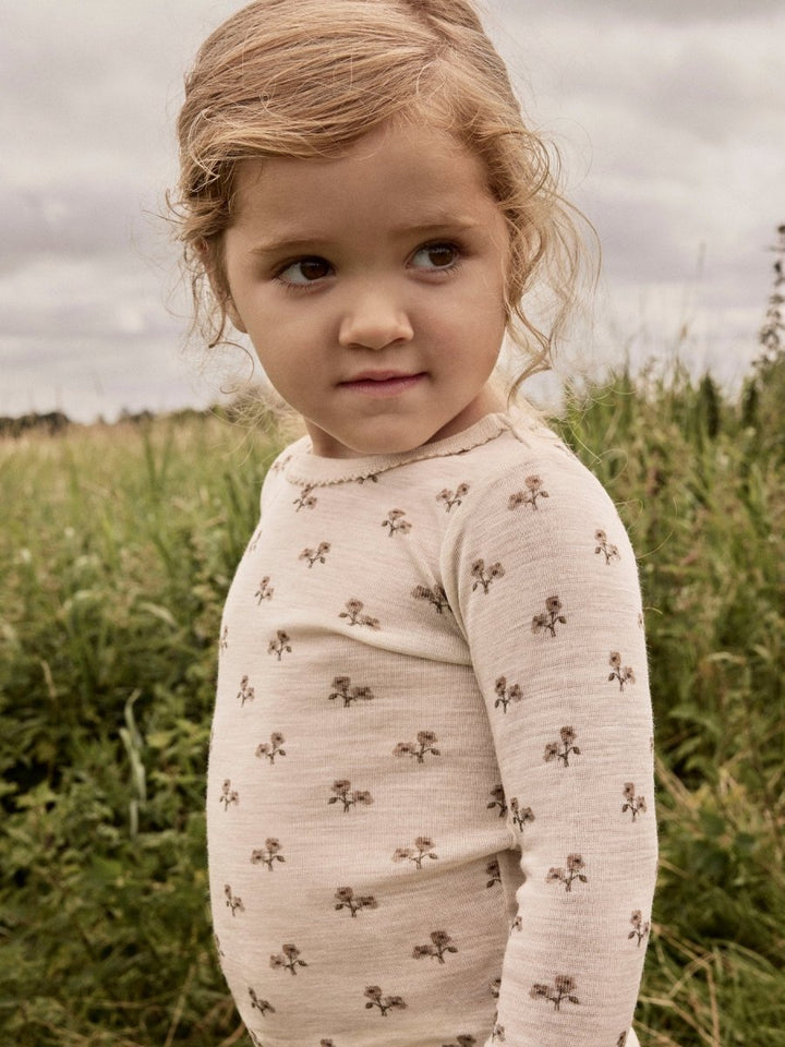 Lil Atelier Mini NALU Ulltrøye - Turtledove | Flower | Torgunns Barneklær AS
