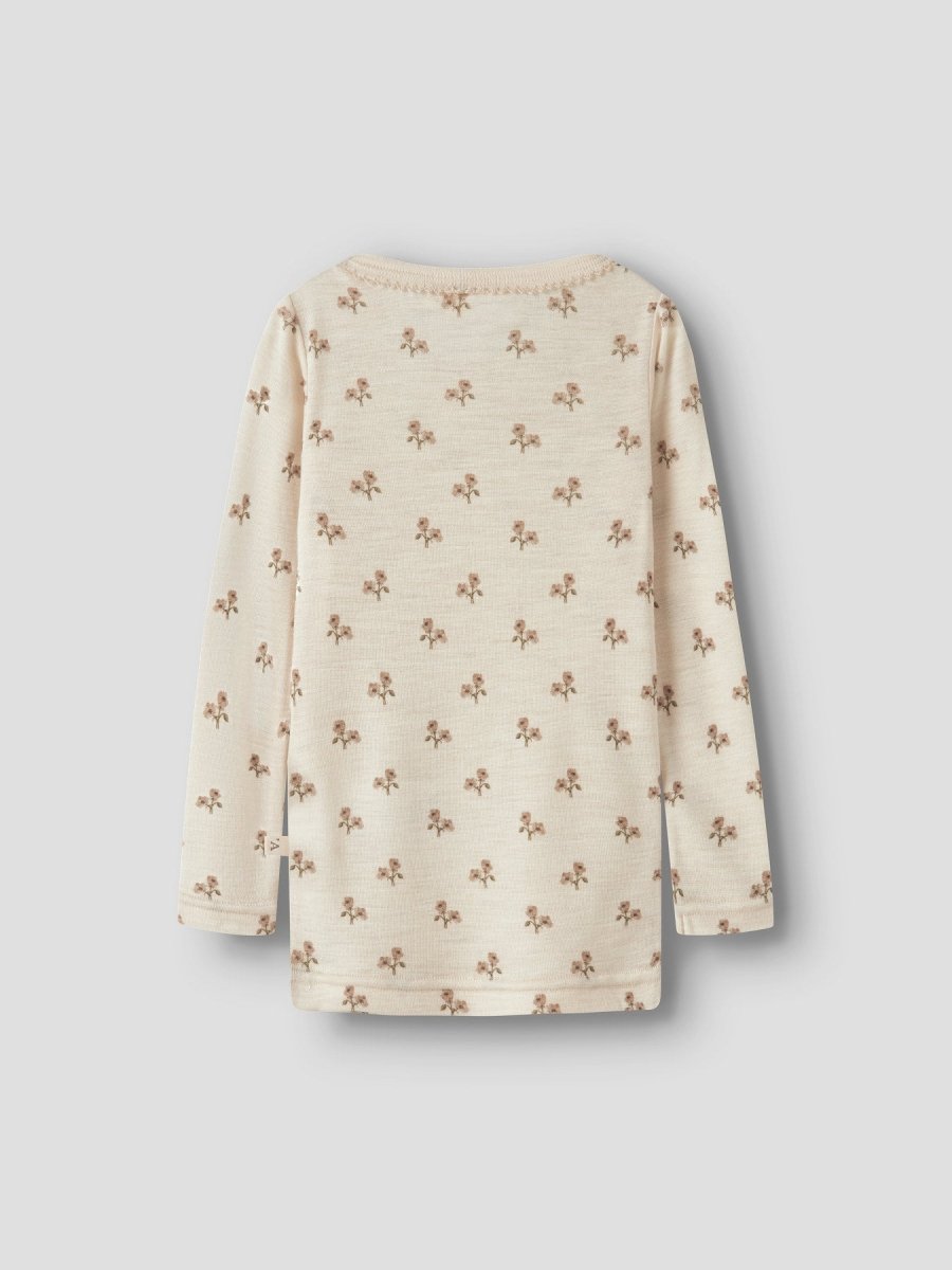 Lil Atelier Mini NALU Ulltrøye - Turtledove | Flower | Torgunns Barneklær AS