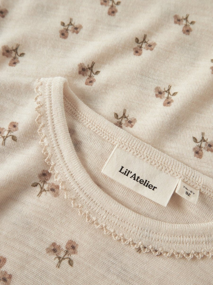 Lil Atelier Mini NALU Ulltrøye - Turtledove | Flower | Torgunns Barneklær AS