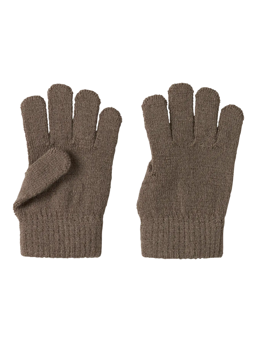 Lil' Atelier Mini NANSON KNIT GLOVES1 - Shitake | Torgunns Barneklær AS