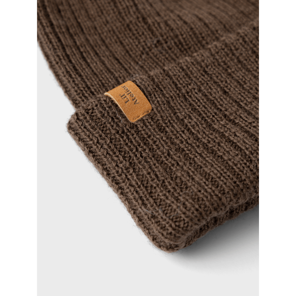 Lil' Atelier Mini NANSON KNIT HAT 1 - Dark Earth | Torgunns Barneklær AS