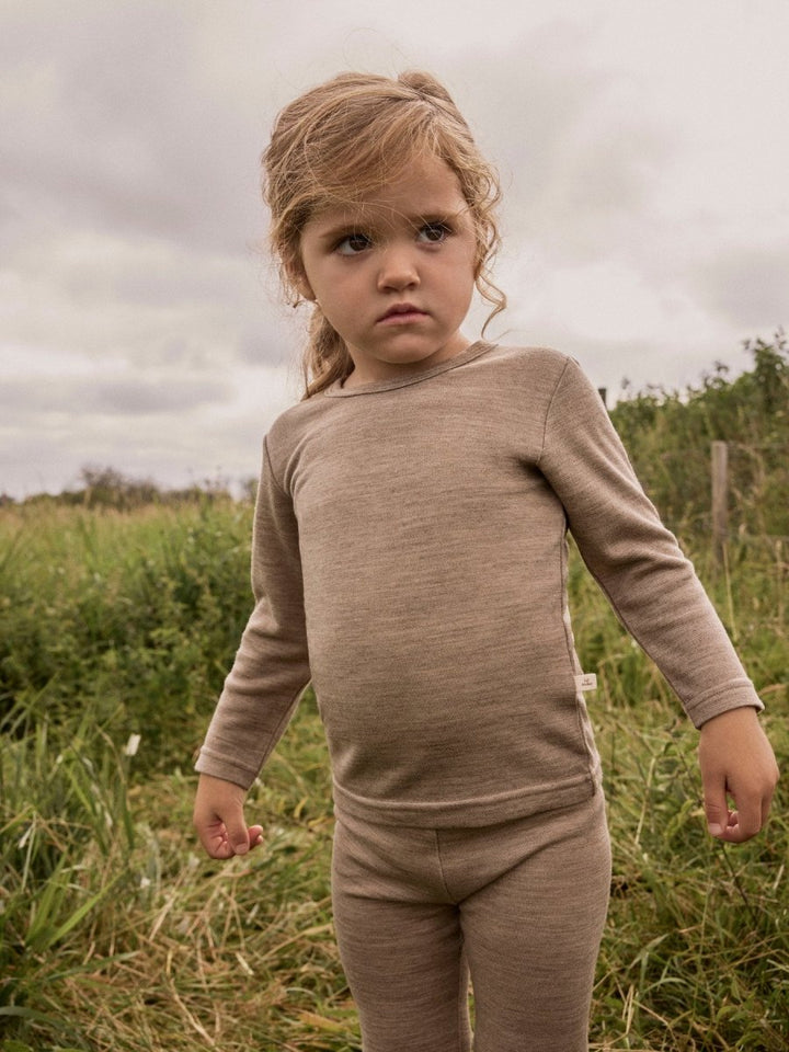 Lil Atelier Mini NILO SLIM Ullgenser - Sepia Tint | Melange | Torgunns Barneklær AS