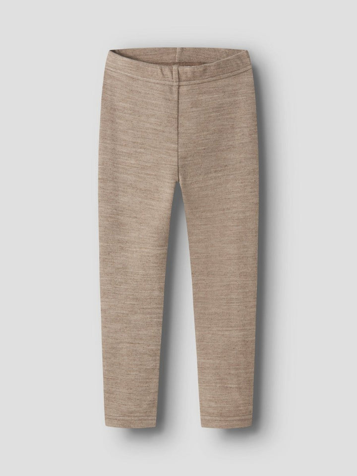 Lil Atelier Mini NILO SLIM Ullleggings - Sepia Tint | Melange | Torgunns Barneklær AS