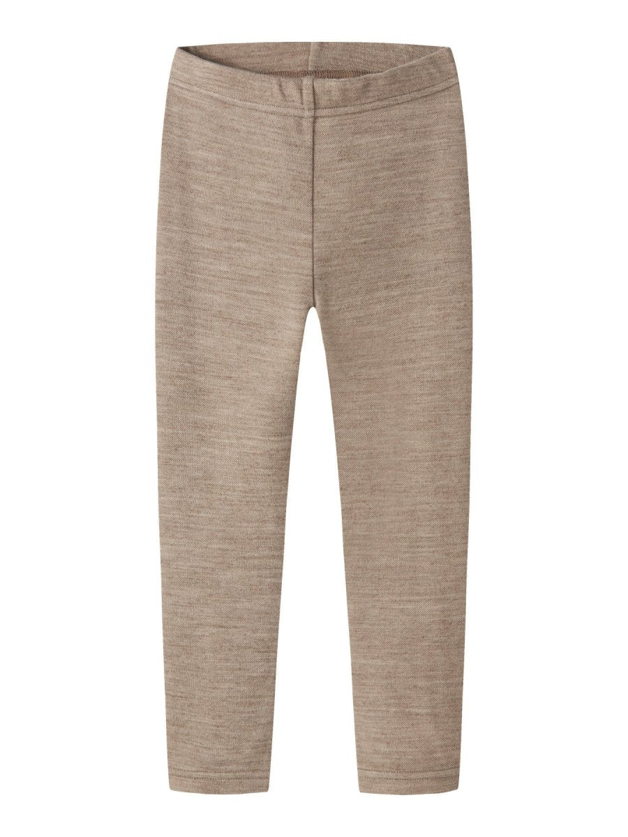 Lil Atelier Mini NILO SLIM Ullleggings - Sepia Tint | Melange | Torgunns Barneklær AS