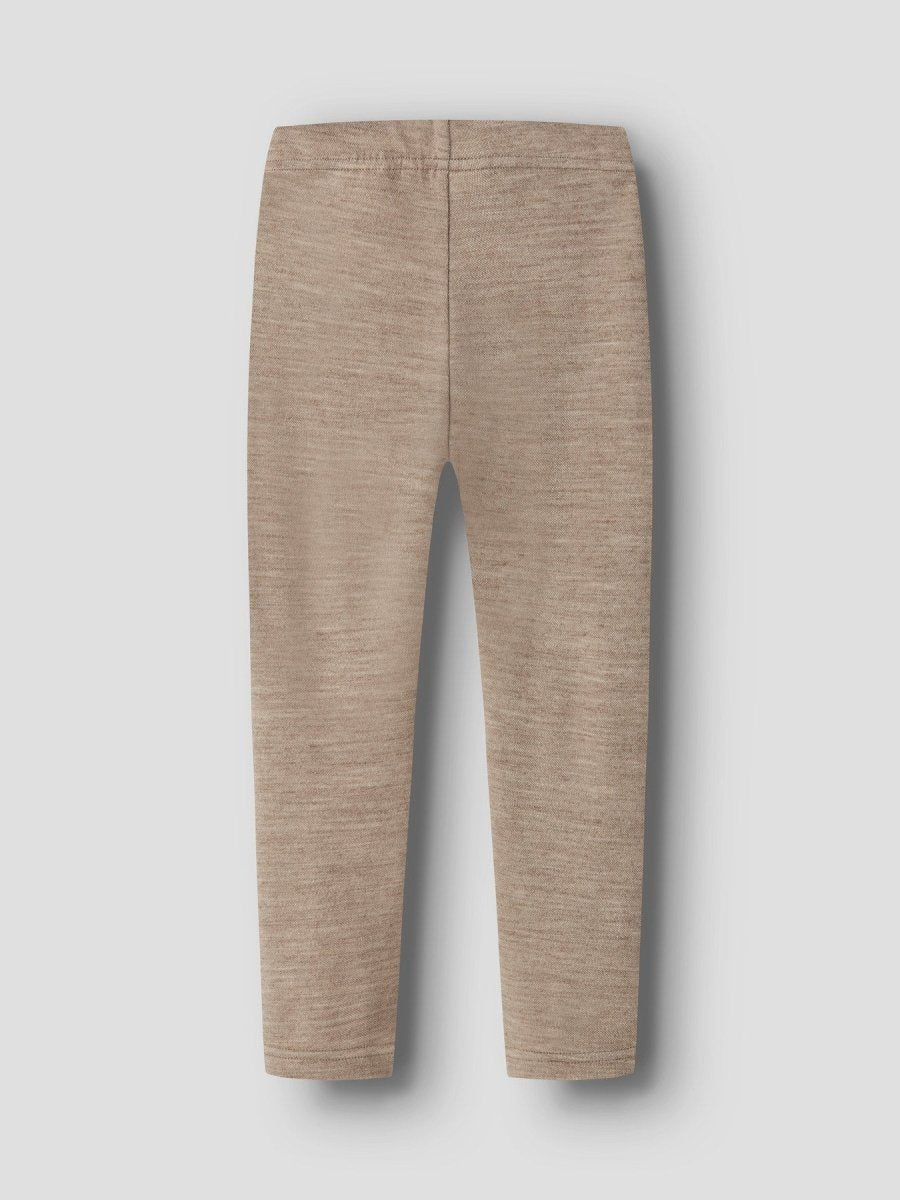 Lil Atelier Mini NILO SLIM Ullleggings - Sepia Tint | Melange | Torgunns Barneklær AS
