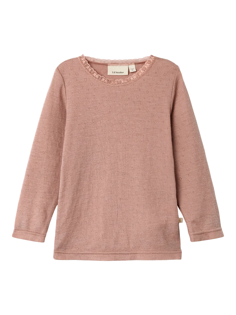 Lil' Atelier Mini NOEL NAB WOOL LS SLIM TOP - Roebuck | Torgunns Barneklær AS
