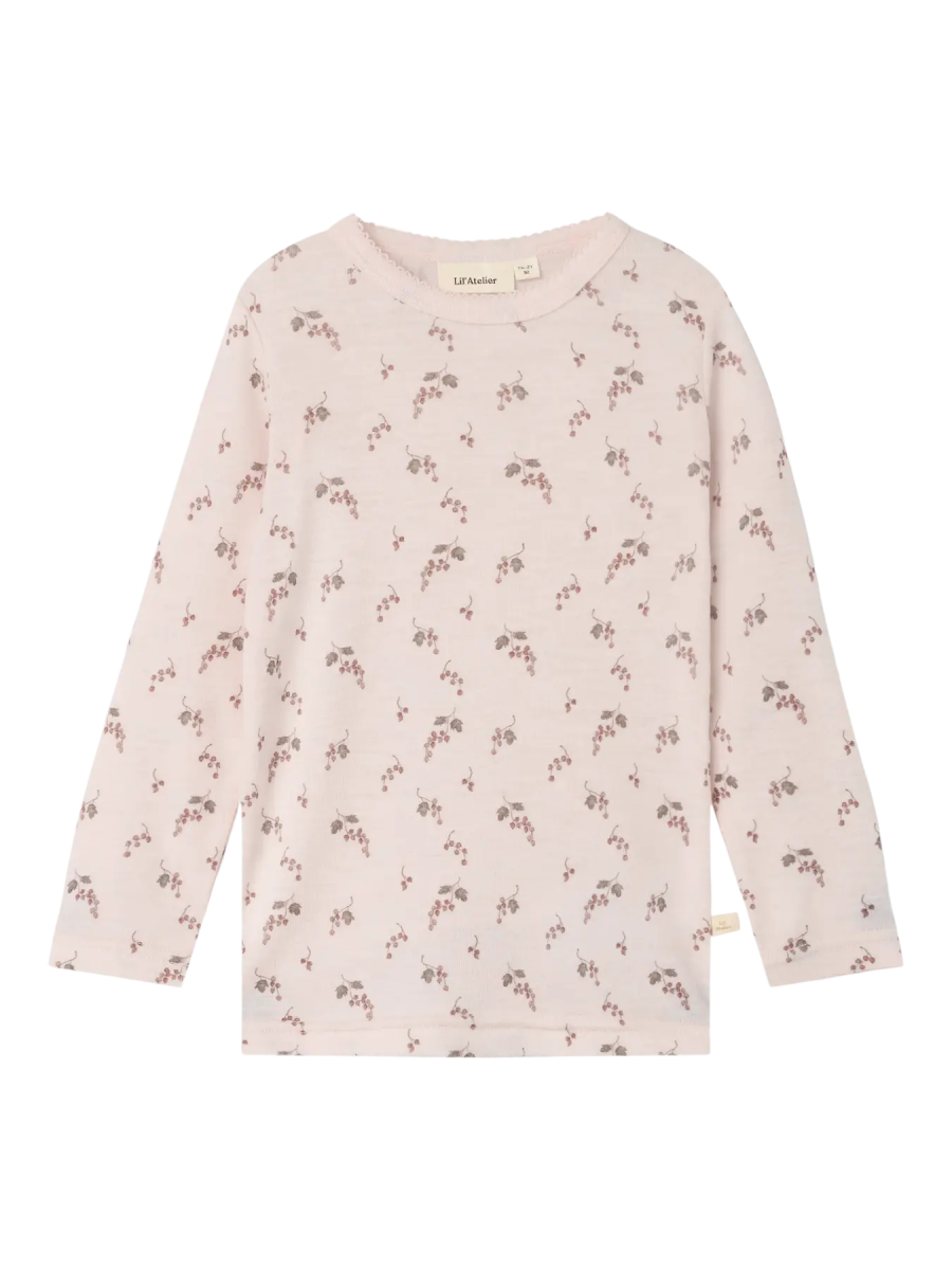 Lil' Atelier Mini NOEL NIA WOOL LS SLIM TOP - Morganite | BERRY | Torgunns Barneklær AS