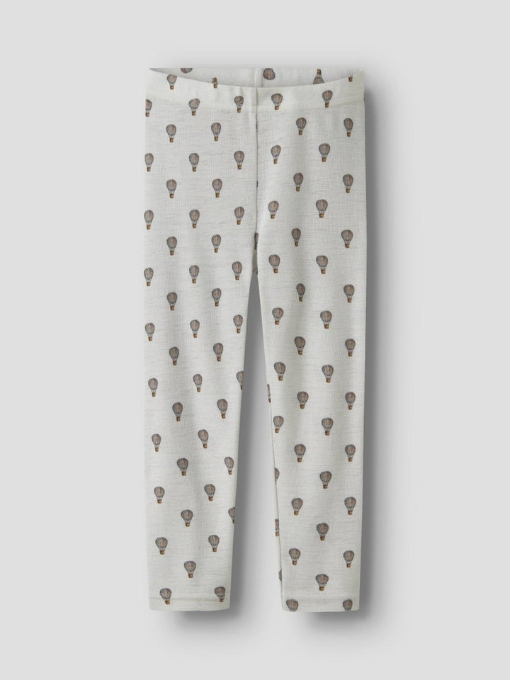 Lil Atelier Mini NOEL NOR Ull Leggings - Oyster Mushroom | Airballoon | Torgunns Barneklær AS