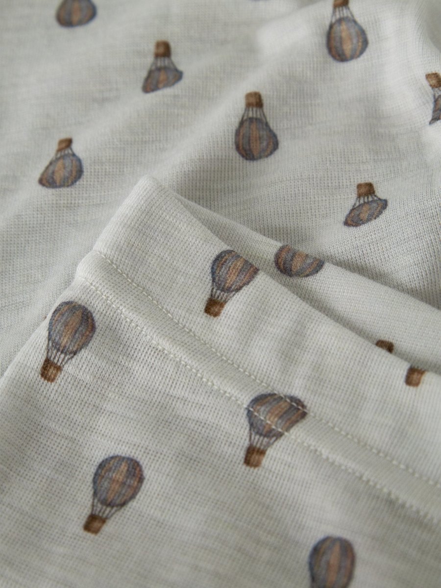 Lil Atelier Mini NOEL NOR Ull Leggings - Oyster Mushroom | Airballoon | Torgunns Barneklær AS