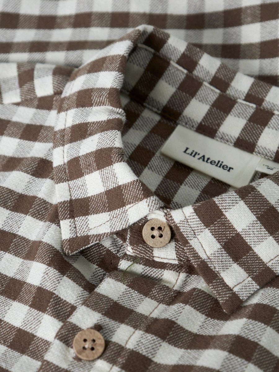 Lil' Atelier Mini NOKI LS LOOSE SHIRT - Teak | Torgunns Barneklær AS