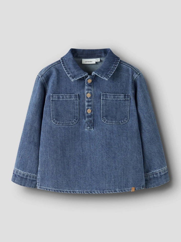 Lil’ Atelier Mini OBELLO denim overshirt – Dark Blue Denim | Torgunns Barneklær AS