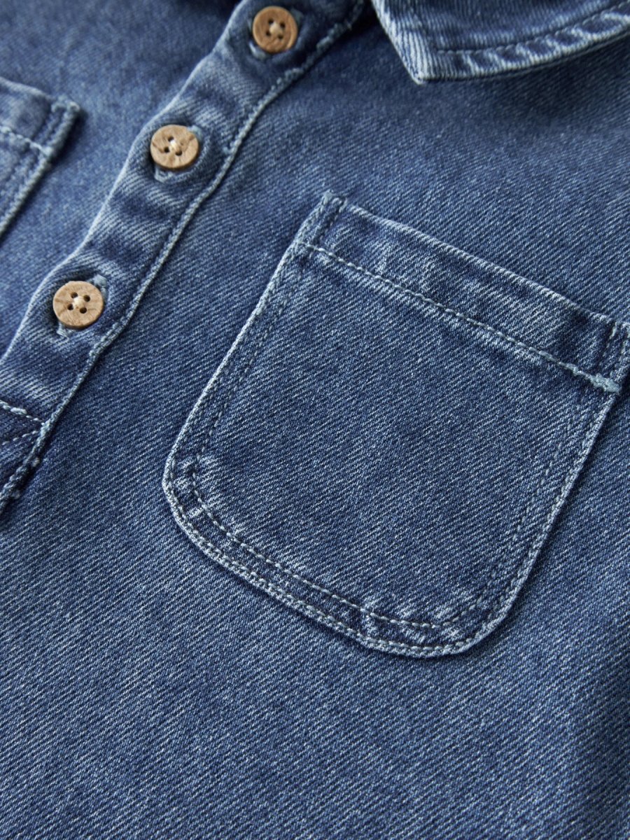 Lil’ Atelier Mini OBELLO denim overshirt – Dark Blue Denim | Torgunns Barneklær AS