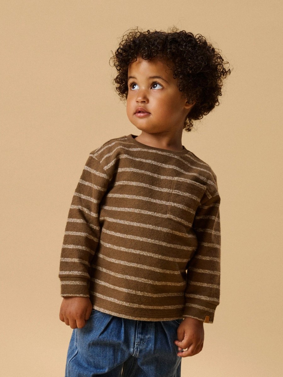 Lil' Atelier Mini OBY LS LOOSE TOP - Teak | Turtledove | Torgunns Barneklær AS