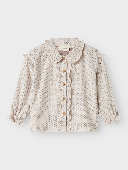 Lil' Atelier Mini OLENA LS LOOSE SHIRT - Pastel Parchment | Torgunns Barneklær AS