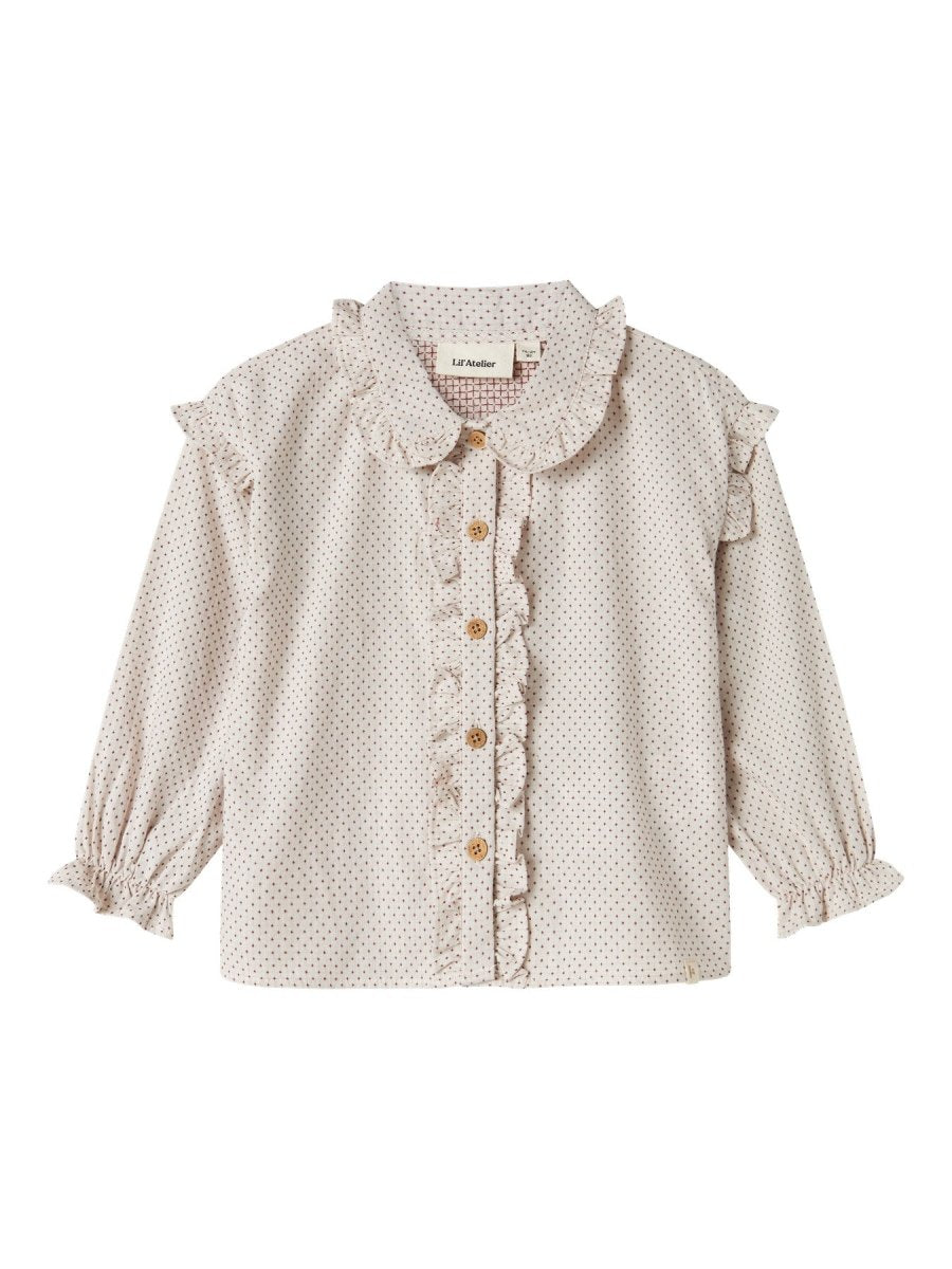 Lil' Atelier Mini OLENA LS LOOSE SHIRT - Pastel Parchment | Torgunns Barneklær AS