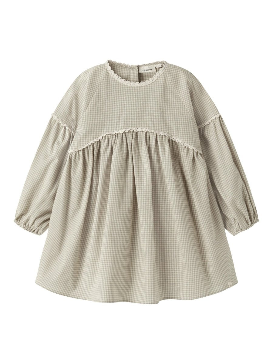 Lil' Atelier Mini OLENO Loose Dress - Moss Gray | Torgunns Barneklær AS