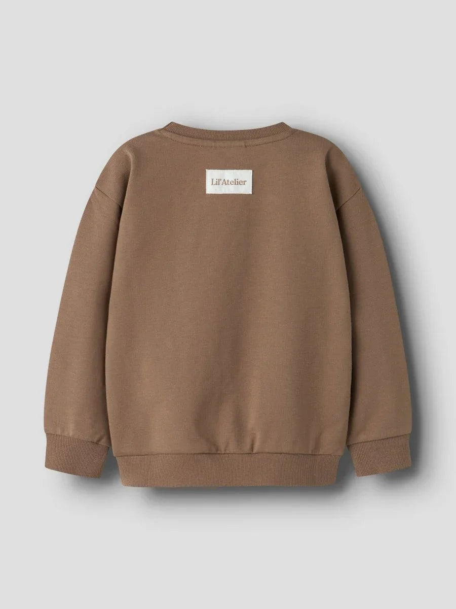 Lil Atelier Mini OMAS LOOSE SWEAT - Coca Mocha | Torgunns Barneklær AS