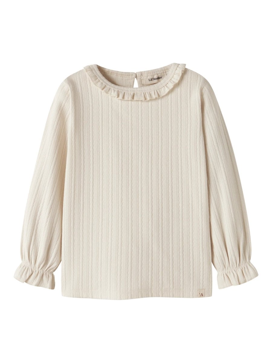 Lil' Atelier Mini ONELA LS SLIM TOP - Turtledove | Torgunns Barneklær AS