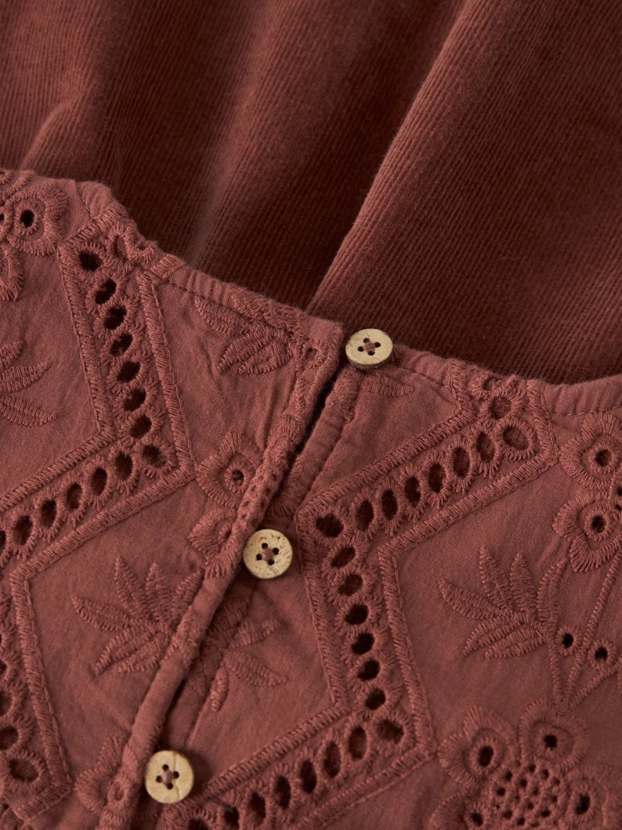 Lil' Atelier Mini ONELLAS LOOSE CORD DRESS 1146-HC - Mahogany | Torgunns Barneklær AS