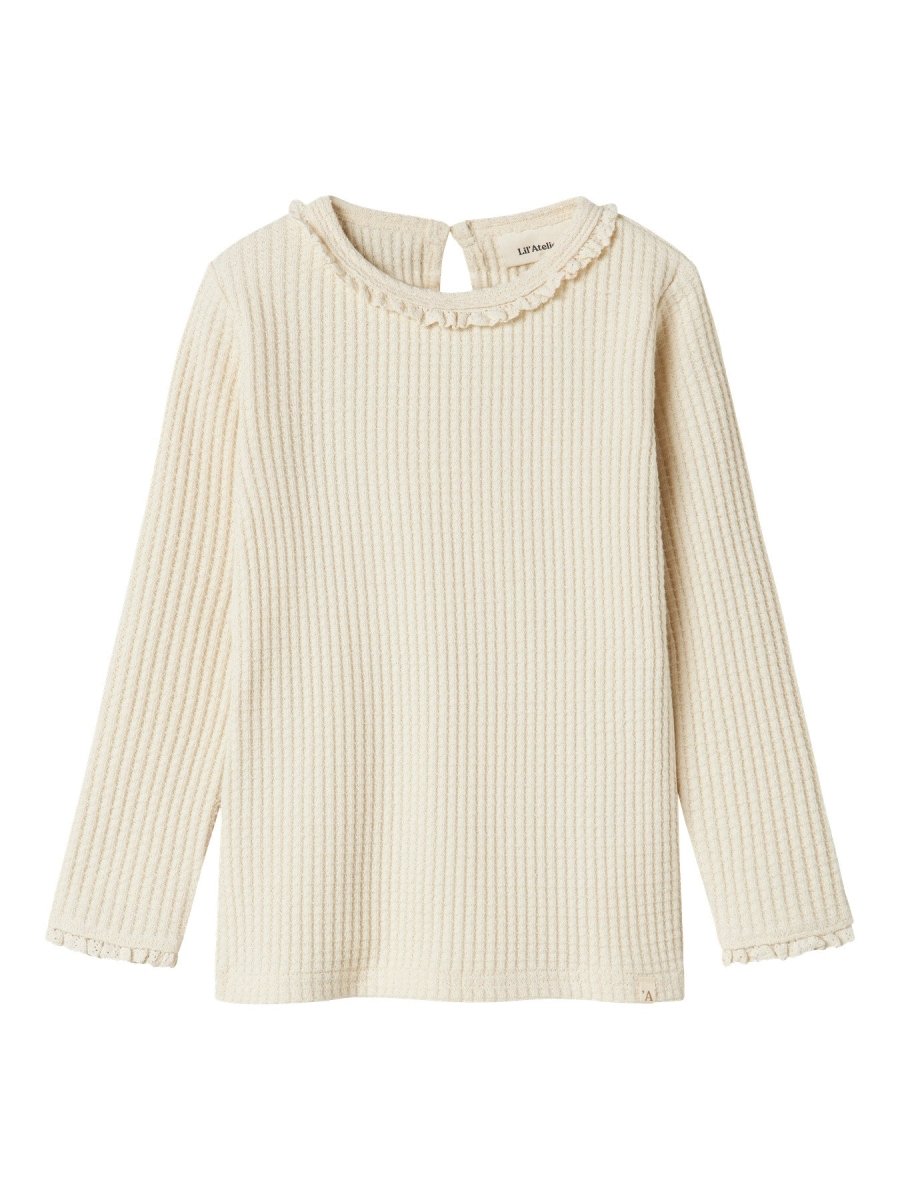 Lil' Atelier Mini OSANNE LS SLIM TOP - Turtledove | Torgunns Barneklær AS