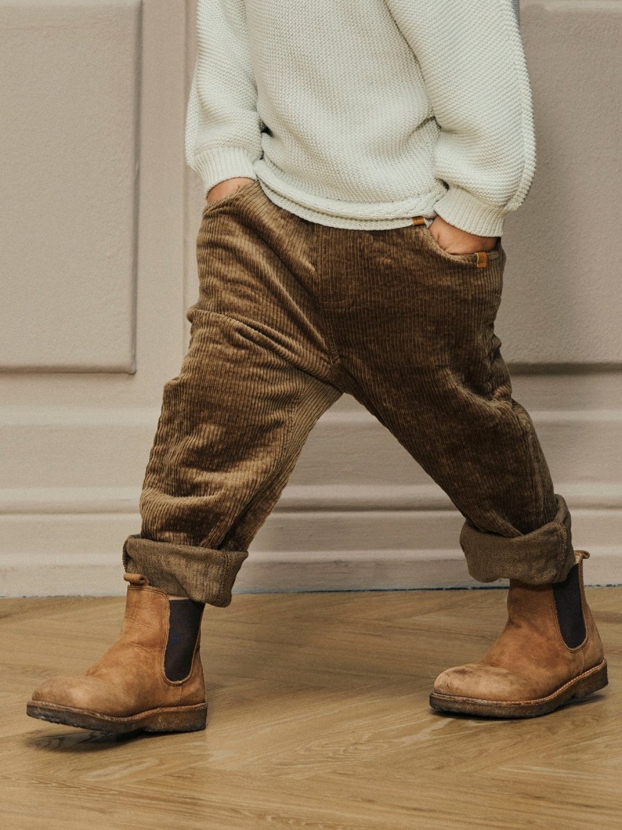 Lil' Atelier Mini OSMUND LOOSE CORD PANT - Sepia Tint | Torgunns Barneklær AS