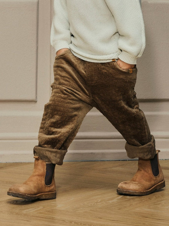Lil' Atelier Mini OSMUND LOOSE CORD PANT - Sepia Tint | Torgunns Barneklær AS