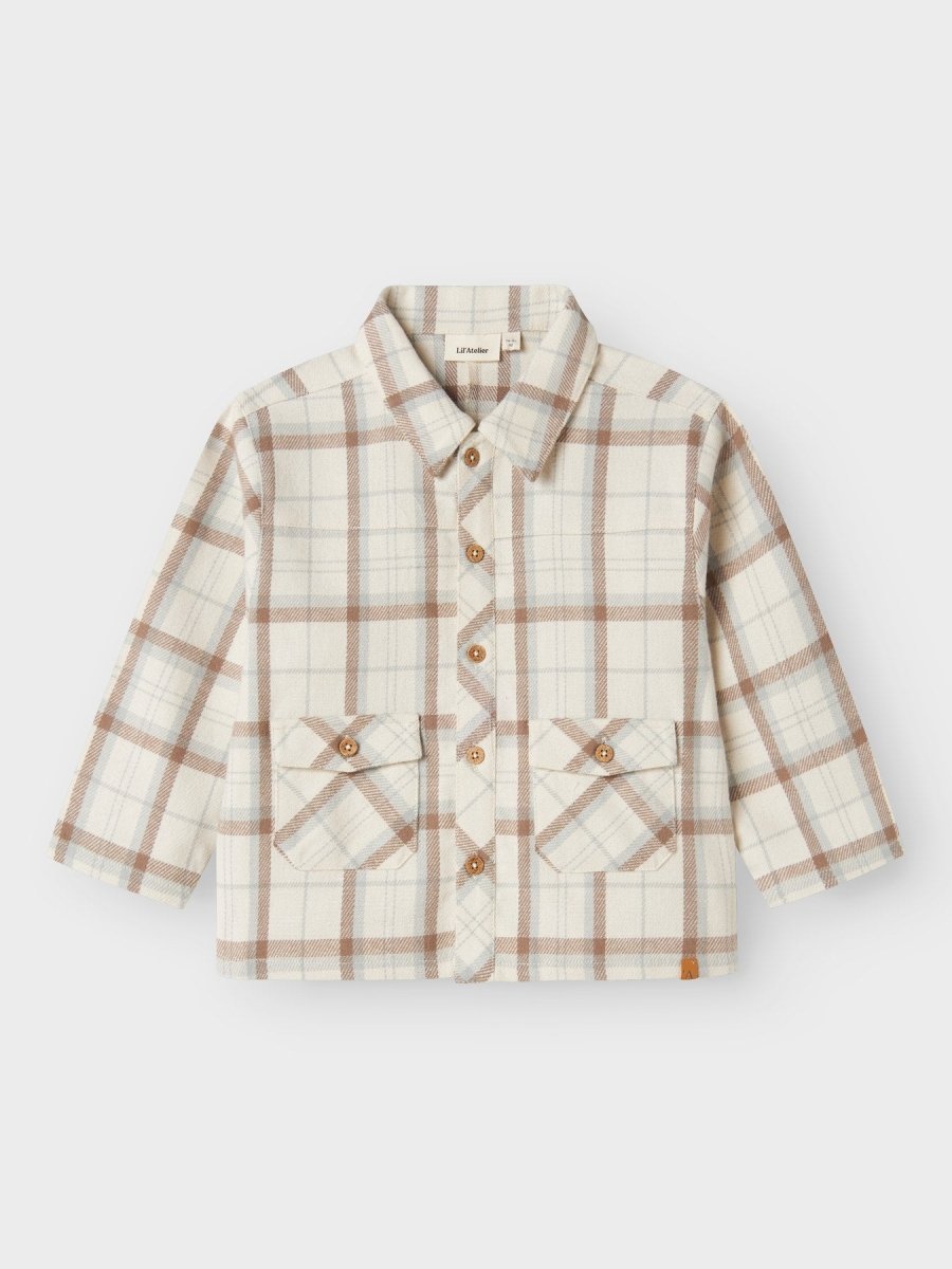 Lil' Atelier Mini OTIS LS LOOSE SHIRT JACKET - Turtledove | Torgunns Barneklær AS
