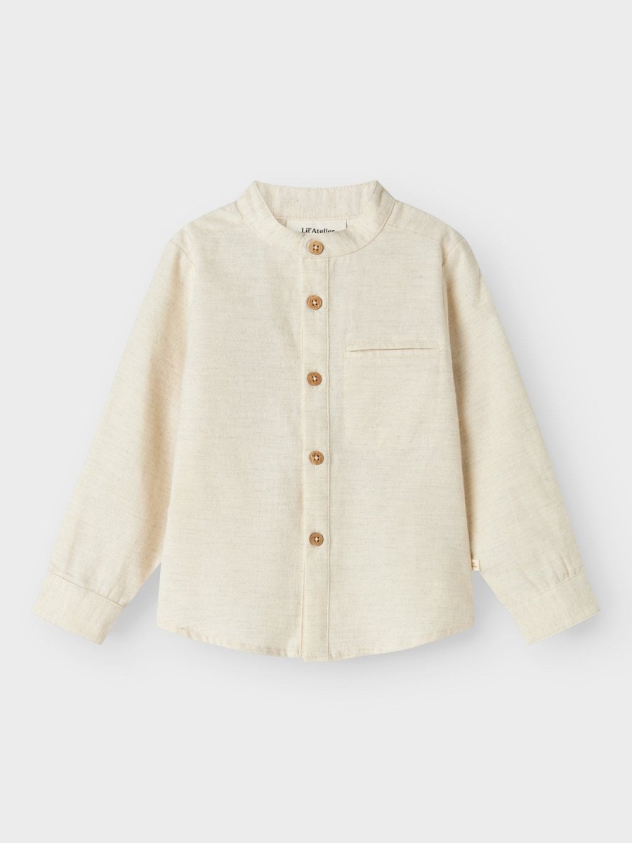Lil' Atelier Mini OTTO LS SHIRT - Turtledove | Torgunns Barneklær AS