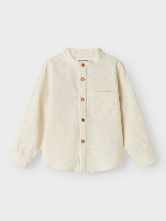 Lil' Atelier Mini OTTO LS SHIRT - Turtledove | Torgunns Barneklær AS